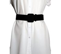 LANOBA Ceinture large en velours pour femme, corset vintage taille haute pour robe, 5 cm de large, 106,7 cm de long, noir, taille unique