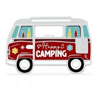 LANOLU Décapsuleur magnétique en métal avec inscription « Happy Camping » - Cadeau de camping-car et caravane