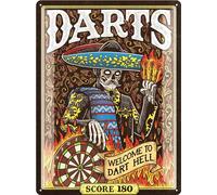 LANOLU Plaque en tôle rétro XXL - Décoration pour pub ou cave à fléchettes - Article de fan - 30 x 40 cm