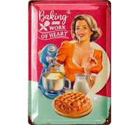 LANOLU Plaque vintage en étain - Affiche de boulangerie, panneau rétro de cuisine, boîte cadeau de pâtisserie, décoration de pâtisserie, panneau en métal vintage, 30,5 x 20,3 cm