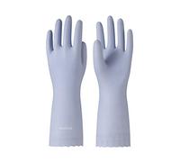 LANON 1 Paire Gants de Nettoyage, Gants de Vaisselle Réutilisables Non-doublés, Étanche, Antidérapants, Bleu Islandais, Taille M
