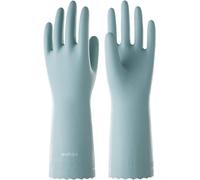 LANON 1 Paire Gants Menage, Gants Vaisselle Doublure Floquée en Coton, Extra Doux Gants de Nettoyage, Sans latex, Étanche, Surf Spray, Taille S