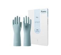 LANON 3 Paires wahoo Respectueux de la Peau Gants de Nettoyage, Gants de Vaisselle Réutilisables Non-doublés, Antidérapants, Surf Spray, S