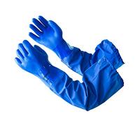 LANON 66 cm Gants de Protection Chimique, Gants de Nettoyage D'étang Imperméables, Doublure en Coton, Antidérapant Givré, Résistant aux Acides, aux Alcalis et à L'huile, XL/10
