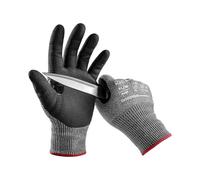 LANON Niveau D Gants Anti Coupure, Gants de Travail en Nitrile, Adaptation 3D Confortable, Pouces Renforcés, Dextérité, Respirants, Mécaniques, Écran Tactile, Taille XL/10 (1 Paire)