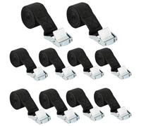 Lanovuto 10 Pcs Sangles D'arrimage, 25 mm x 1 m Sangle Arrimage avec Boucle, Petite Sangle de Serrage, pour Porte Velo, Moto, Bagage, Voiture (Noir)