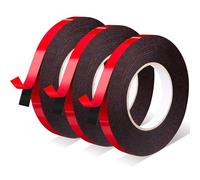 Lanovuto 3 Rouleaux Ruban Adhésif Double Face Extra Fort, Imperméable, Résistant aux Hautes Températures, Adhesif Double Face, pour Exterieur, Décoration, Voiture (10m x 10mm/12mm/15mm)