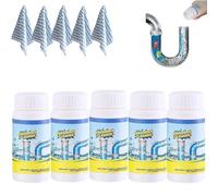 Lanoxie Déboucheur Surpuissant,Lanoxie Déboucheur Pro Cheveux,Déboucheur WC,Deboucheur Canalisation pour Cuisine et Salle de Bains,Deboucheur Canalisation Poudre Nettoyante,Sink and Drain Cleaner (5)