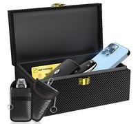 lanpard Boîte Anti RFID Clé Voiture Ensemble avec Etui RFID, Boitier Blocage Signal RFID Protection de Sécurité Clé Télécommande Voiture Keyless Go Contre Piratage à Distance Noir (Noir)