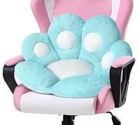 LANPEW Coussin d'assise en Peluche Confortable - Motif Pattes de Chat - Chaud - pour Le Bureau, la Maison - 70 x 70 cm - Bleu