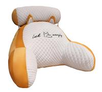 LANPEW Coussin Lecture Accoudoirs Jaune 70x50cm, Coton Lit Canapé Bureau | appui-tête amovible housse lavable respirant ergonomique soutien dos soutien nuque pour adultes Lit Détente Mal de Dos doux