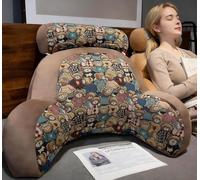 LANPEW Coussin Lecture Accoudoirs Petit Ours 80x60cm, Lit Canapé Bureau | appui-tête amovible housse lavable respirant ergonomique soutien dos soutien nuque adultes Lit Quotidien Détente Mal de Dos