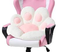 LANPEW Coussin pour Pattes de Chat de Siège Mignon pour Chaise Canapé Paresseux Décoration Extérieure Plancher Tapis Chaud Doux pour la Peau en Coton PP 60x60cm Blanc