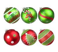 Lanpn 6 Pcs Grosse Boule de Noel Exterieur, 15 cm Boules de Sapin Noël Rouges Vertes de Scintillante, Grande Boule de Arbre Noel Décoration Plastique Incassables pour Jardin Patio Pelouse Fêtes
