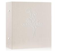 Lanpn Album Photo 10x15 600 Pochette, OUR MEMORIES Grand Format Lin Tissu Album pour Horizontal Vertical Photos Beige