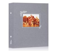Lanpn Album Photo 11,5x15 11x15 400, Lin Tissu Album pour Vertical Photos Pochette (Gris)