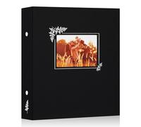 Lanpn Album Photo 11,5x15 11x15 400, Lin Tissu Album pour Vertical Photos Pochette (Noir)