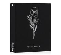 Lanpn Album Photo A4 Petit Format 100 Pochette, Lin Tissu Album pour Vertical Photos Noir