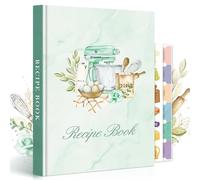 Lanpn B5 Journal de Recettes à Remplir, Livre Cahier de Recettes Cuisine et Blanc, Carnet Recette pour Enregistrer vos Propres Recettes, Livre Recette Vierge, Recipe Book Cookbook, Vert, Anglaise