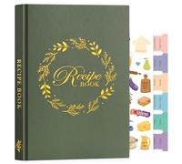 Lanpn B5 Journal de Recettes et Blanc, Livre Cahier de Recettes Cuisine à Remplir, Carnet Recette pour Enregistrer vos Propres Recettes, Livre Recette Vierge, Recipe Book Cookbook, Vert, Anglaise