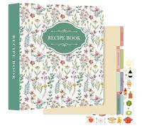 Lanpn Classeur de Recettes Rigide 3 Anneaux, Grand Cahier Carnet Recette Cuisine à Remplir, Classeur Souple avec 8 Intercalaires et 2 Autocollants Livre Recette, Vert 30 x 31 cm, Anglaise