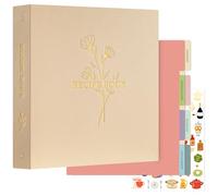 Lanpn Grand Classeur de Recettes Rigide 3 Anneaux, Classeur Souple avec 8 Intercalaires et 2 Autocollants, Cahier Carnet Recette Cuisine à Remplir, Livre Recette, Avoine 30 x 31 cm, Anglaise
