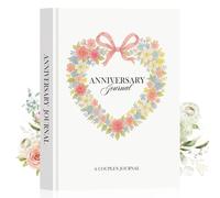 Lanpn Journal d'anniversaire de mariage pour couple, rendez-vous en cuir, 1er au 70e anniversaire de mariage, livre de souvenirs de couple, 190 pages d'histoires d'amour, cadeau pour mariage