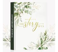Lanpn Journal d'anniversaire de mariage - The Story of Us, en lin, pour rendez-vous du 1er au 70e anniversaire de mariage, scrapbooking, livre de souvenirs pour couple, 190 pages, cadeau pour jeunes