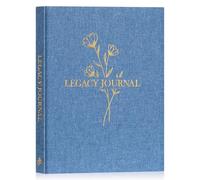 Lanpn Journal d'histoire pour grands-parents avec invites, livre de souvenirs à remplir, livre de souvenirs de famille pour maman, journal générationnel, cadeau pour grand-père, grand-mère, bleu