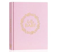 Lanpn Livre de Naissance Bébé, 154 Pages Album Scrapbooking Coller des Photos, Cadeau Naissance Bébé Fille Garçon, Livre Photo Souvenirs Bebe et Nouveaux-nés, Hello Baby Memory Book, Rose, Anglais