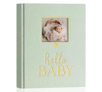 Lanpn Livre de Naissance Bébé, Album Cadeau Naissance Bébé Fille Garçon, 154 Pages Baby Memory Book avec fenêtre DIY, Livre Photo Souvenirs Bebe pour Coller des Photos et Nouveaux-nés, Vert, Anglais