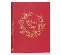 Lanpn Maman Raconte Moi Ton Histoire avec 270+ Questions, Livre d'histoire de La Vie de Mère, Mom Story Book Journal Guidé Carnet de Souvenirs, Fête des Mères Anniversaire Cadeau, Anglais, Rouge