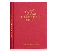 Lanpn Maman Raconte Moi Ton Histoire, Livre d'histoire de La Vie de Mère avec 270+ Questions, Fête des Mères Anniversaire Cadeau, Mom Story Book Journal Guidé Carnet de Souvenirs, Anglais, Rouge
