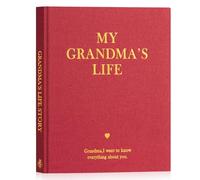 Lanpn Mamie Raconte Moi Ton Histoire, Grand-mère Livre d'histoire de La Vie avec 260+ Questions, Grandma Life Story Journal Intime Mémé Souvenirs, Fête des mères Anniversaire Cadeau, Anglais, Rouge