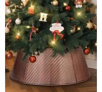 Lanpn Métal Collier Sapin Noël 70cm, Decorations Jupe de Sapin de Noel Christmas Tree Collar pour Moyenne M Arbres Artificiels Intérieur & Extérieur - Décorations Noël (Bronze, Sergé)