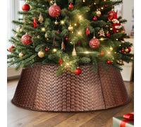 Lanpn Métal Collier Sapin Noël 90cm, Decorations Jupe de Sapin de Noel Christmas Tree Collar pour Grande L Arbres Artificiels Intérieur & Extérieur - Décorations Noël (Bronze, Tissage Horizontal)