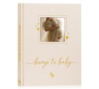 Lanpn Mon Journal de Grossesse, Livre Grossesse pour Future Maman, Carnet Grossesse Pregnancy 156 pages, Souvenirs Bébé Naissance, Cadeau Femme Enceinte Future Parents, Beige, Anglais