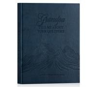 Lanpn Papy Raconte Moi Ton Histoire, Grand-père Livre d'histoire de La Vie avec 270+ Questions, Grandpa Life Story Journal Intime pépé, Fête des Pères Anniversaire Cadeau Souvenirs, Bleu, Anglais