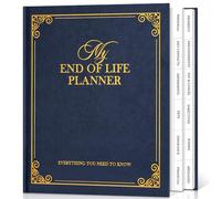 Lanpn Planificateur de Fin de Vie - My End of Life Planner, Organiseur de Décès avec Onglets, Carnet Planification Guide pour Funérailles Héritage Souhaits Finaux Documents Importants, Bleu, Anglais
