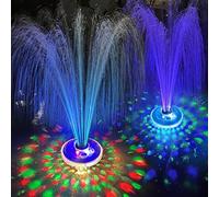 LanPool Fontaine à eau flottante avec lumières sous-marines, pompe alimentée en extérieur, 2 modes d'arrosage pour piscine creusée hors sol, étang - bleu - 1 pièce
