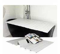 LANRUEU Pliant PVC Couverture de Baignoire, 0,6cm D'épaisseur Étanche À La Poussière Ponts Étagère Salle Bain pour Une Détente Parfaite(66x95x0.6cm)