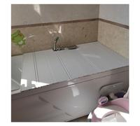 LANRUEU Pliante Étanche À La Poussière Baignoire Couverture, 1,2cm D'épaisseur D'isolation, PVC Ponts pour Étagère Table De Bain Douche(70x135x1.2cm)