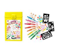 Lansay - Blopens Baril Jardin Féérique - Loisir Créatif - Dès 5 Ans | Feutres à Souffler - Pochoirs Réutilisables Fleurs et Fées - Effet Aérographe Sans Contact - Activité Manuelle Hors Écran