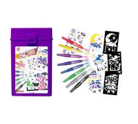 Lansay - Blopens Baril Magic - Coloriage et Loisir Créatif - Dès 5 Ans | Feutres à Souffler - Pochoirs Sorciers, Baguettes et Étoiles - Effet Aérographe Immédiat - Activité Manuelle Sans Écran