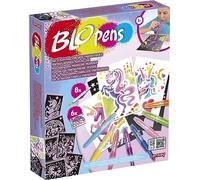 Lansay – Set d'activités BLOPENS Chevaux Fantastiques – 8 feutres à souffler, 6 pochoirs – Dès 5 ans