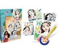 Lansay - BLOPENS - Disney VAIANA 2 Tropi-Cool - Mini feutres à souffler Enfants dès 5 Ans - Activité créative Disney avec pochoirs réutilisables - 6 Mini Blopens - Bouchons lavables