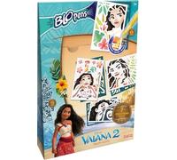 Lansay - BLOPENS - Disney VAIANA 2 Tropi-Cool - Mini feutres à souffler Enfants dès 5 Ans - Activité créative Disney avec pochoirs réutilisables - 6 Mini Blopens - Bouchons lavables