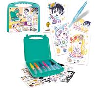Lansay - Blopens Ma Mallette Manga - Feutres à souffler 6 Blopens 6 pochoirs 40+ stickers dès 5 ans