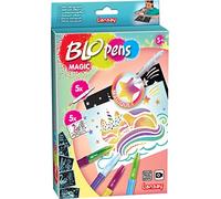 Lansay - Kit dessins & coloriages BLOPENS Magic - 5 feutres à souffler, 5 pochoirs - Dès 5 ans
