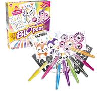 Lansay - BLOPENS Set d’Activités Kawaii - Kit Créatif Feutres à Souffler | Dessins Mignons dès 5 Ans - 8 Blopens, 6 Pochoirs Kawaii Réutilisables & Feuilles - Effet Aérographe - Bouchons Lavables
